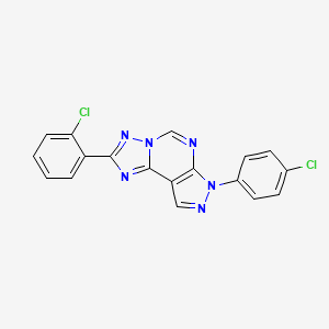 molecular formula C18H10Cl2N6 B11406767 2-(2-chlorophenyl)-7-(4-chlorophenyl)-7H-pyrazolo[4,3-e][1,2,4]triazolo[1,5-c]pyrimidine 