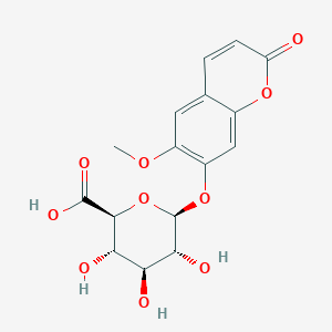 molecular formula C₁₆H₁₆O₁₀ B1140677 Scopoletin B-D-glucuronide CAS No. 132752-65-9