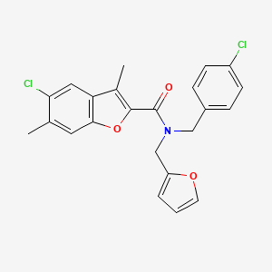 5-chloro-N-(4-chlorobenzyl)-N-(furan-2-ylmethyl)-3,6-dimethyl-1-benzofuran-2-carboxamide