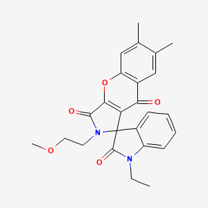 1'-ethyl-2-(2-methoxyethyl)-6,7-dimethyl-2H-spiro[chromeno[2,3-c]pyrrole-1,3'-indole]-2',3,9(1'H)-trione