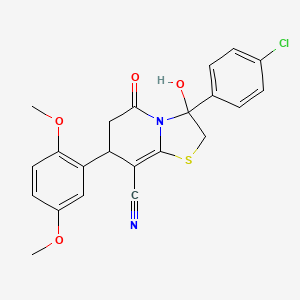 3-(4-chlorophenyl)-7-(2,5-dimethoxyphenyl)-3-hydroxy-5-oxo-2,3,6,7-tetrahydro-5H-[1,3]thiazolo[3,2-a]pyridine-8-carbonitrile