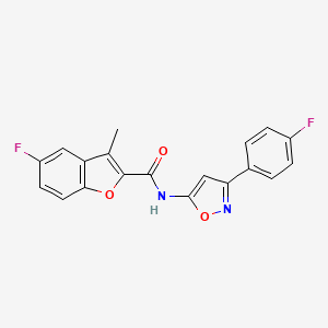 5-fluoro-N-[3-(4-fluorophenyl)-1,2-oxazol-5-yl]-3-methyl-1-benzofuran-2-carboxamide