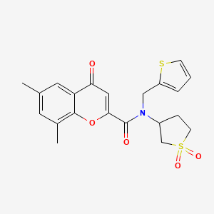 N-(1,1-dioxidotetrahydrothiophen-3-yl)-6,8-dimethyl-4-oxo-N-(thiophen-2-ylmethyl)-4H-chromene-2-carboxamide