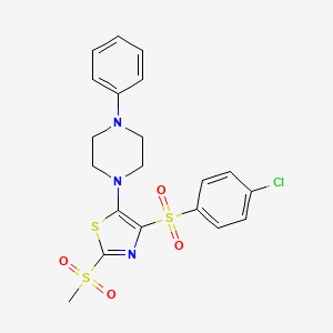 1-{4-[(4-Chlorophenyl)sulfonyl]-2-(methylsulfonyl)-1,3-thiazol-5-yl}-4-phenylpiperazine