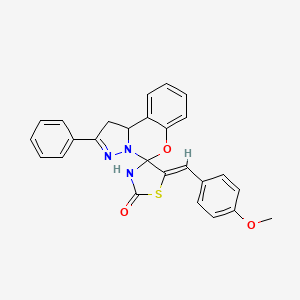 molecular formula C26H21N3O3S B11406843 (5'Z)-5'-(4-methoxybenzylidene)-2-phenyl-1,10b-dihydro-2'H-spiro[pyrazolo[1,5-c][1,3]benzoxazine-5,4'-[1,3]thiazolidin]-2'-one 