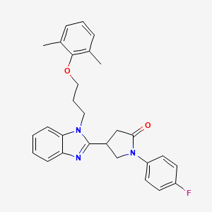 4-{1-[3-(2,6-dimethylphenoxy)propyl]-1H-benzimidazol-2-yl}-1-(4-fluorophenyl)pyrrolidin-2-one