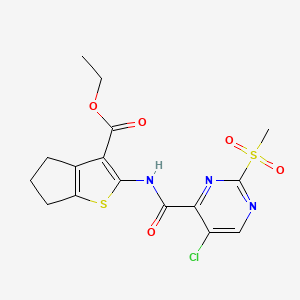 ethyl 2-({[5-chloro-2-(methylsulfonyl)pyrimidin-4-yl]carbonyl}amino)-5,6-dihydro-4H-cyclopenta[b]thiophene-3-carboxylate