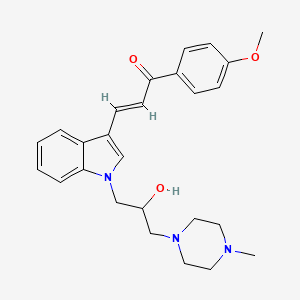 (2E)-3-{1-[2-hydroxy-3-(4-methylpiperazin-1-yl)propyl]-1H-indol-3-yl}-1-(4-methoxyphenyl)prop-2-en-1-one