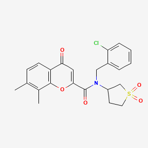 N-(2-chlorobenzyl)-N-(1,1-dioxidotetrahydrothiophen-3-yl)-7,8-dimethyl-4-oxo-4H-chromene-2-carboxamide