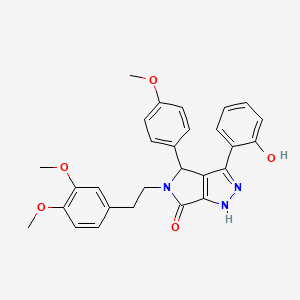 molecular formula C28H27N3O5 B11406921 5-[2-(3,4-dimethoxyphenyl)ethyl]-3-(2-hydroxyphenyl)-4-(4-methoxyphenyl)-4,5-dihydropyrrolo[3,4-c]pyrazol-6(2H)-one 