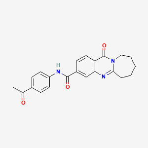 molecular formula C22H21N3O3 B11406932 N-(4-acetylphenyl)-12-oxo-6,7,8,9,10,12-hexahydroazepino[2,1-b]quinazoline-3-carboxamide 