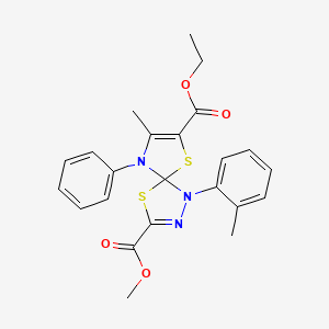 7-Ethyl 3-methyl 8-methyl-1-(2-methylphenyl)-9-phenyl-4,6-dithia-1,2,9-triazaspiro[4.4]nona-2,7-diene-3,7-dicarboxylate