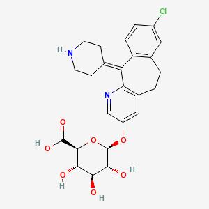 molecular formula C₂₅H₂₇ClN₂O₇ B1140694 3-Hydroxydesloratadine b-D-glucuronide CAS No. 774538-89-5