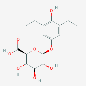 molecular formula C₁₈H₂₆O₈ B1140697 4-Hydroxypropofol-4-O-b-D-glucuronide CAS No. 115005-78-2