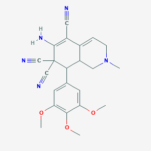 6-amino-2-methyl-8-(3,4,5-trimethoxyphenyl)-2,3,8,8a-tetrahydroisoquinoline-5,7,7(1H)-tricarbonitrile