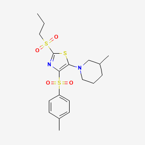 5-(3-Methylpiperidin-1-yl)-2-(propylsulfonyl)-4-tosylthiazole