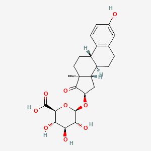 molecular formula C₂₄H₃₀O₉ B1140701 16a-Hydroxyestrone 16-b-D-glucuronide CAS No. 15270-34-5