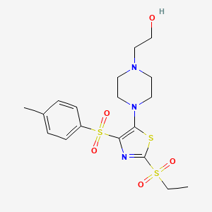 2-(4-{2-(Ethylsulfonyl)-4-[(4-methylphenyl)sulfonyl]-1,3-thiazol-5-yl}piperazin-1-yl)ethanol