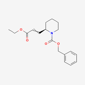 molecular formula C₁₈H₂₃NO₄ B1140703 Ethyl N-Benzyloxycarbonyl-3-[(2R)-piperidinyl)]-2(E)-propenoate CAS No. 160169-47-1