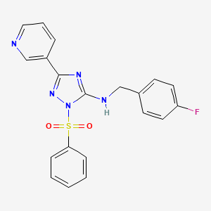 molecular formula C20H16FN5O2S B11407042 N-(4-fluorobenzyl)-1-(phenylsulfonyl)-3-(pyridin-3-yl)-1H-1,2,4-triazol-5-amine 