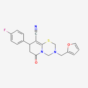 8-(4-fluorophenyl)-3-(furan-2-ylmethyl)-6-oxo-3,4,7,8-tetrahydro-2H,6H-pyrido[2,1-b][1,3,5]thiadiazine-9-carbonitrile