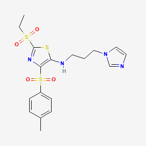 2-(ethylsulfonyl)-N-[3-(1H-imidazol-1-yl)propyl]-4-[(4-methylphenyl)sulfonyl]-1,3-thiazol-5-amine