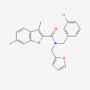 N-(3-chlorobenzyl)-N-(furan-2-ylmethyl)-3,6-dimethyl-1-benzofuran-2-carboxamide