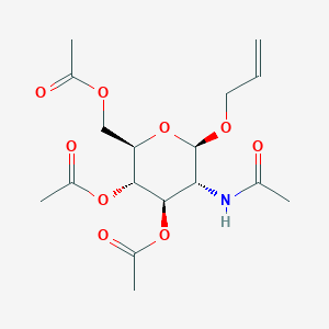molecular formula C₁₇H₂₅NO₉ B1140708 Allyl 2-Acetamido-3,4,6-tri-O-acetyl-2-deoxy-beta-D-glucopyranoside CAS No. 28738-44-5
