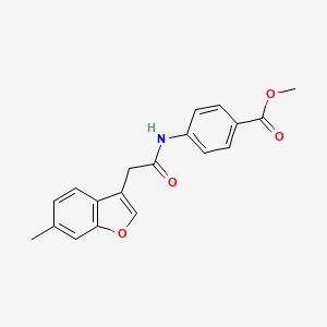 molecular formula C19H17NO4 B11407089 Methyl 4-{[(6-methyl-1-benzofuran-3-yl)acetyl]amino}benzoate 