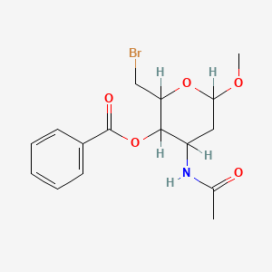 molecular formula C₁₆H₂₀BrNO₅ B1140709 [4-Acetamido-2-(bromomethyl)-6-methoxyoxan-3-yl] benzoate CAS No. 57865-92-6