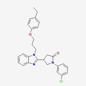 1-(3-chlorophenyl)-4-{1-[3-(4-ethylphenoxy)propyl]-1H-benzimidazol-2-yl}pyrrolidin-2-one