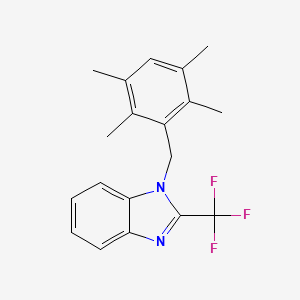 molecular formula C19H19F3N2 B11407105 1-(2,3,5,6-tetramethylbenzyl)-2-(trifluoromethyl)-1H-benzimidazole 