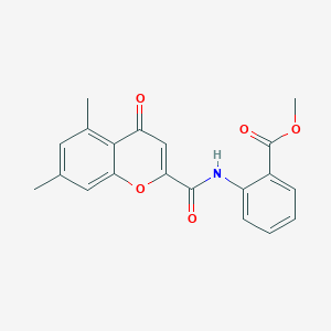 molecular formula C20H17NO5 B11407123 methyl 2-{[(5,7-dimethyl-4-oxo-4H-chromen-2-yl)carbonyl]amino}benzoate 