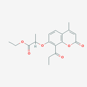 ethyl 2-((4-methyl-2-oxo-8-propionyl-2H-chromen-7-yl)oxy)propanoate