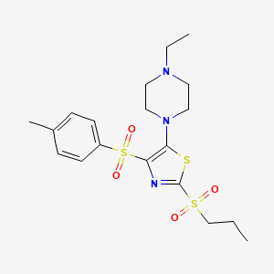 5-(4-Ethylpiperazin-1-yl)-2-(propylsulfonyl)-4-tosylthiazole