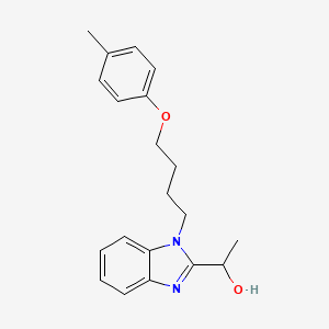 molecular formula C20H24N2O2 B11407174 1H-1,3-Benzimidazole-2-methanol, alpha-methyl-1-[4-(4-methylphenoxy)butyl]- 