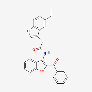 molecular formula C27H21NO4 B11407176 N-(2-benzoyl-1-benzofuran-3-yl)-2-(5-ethyl-1-benzofuran-3-yl)acetamide 