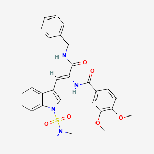 molecular formula C29H30N4O6S B11407177 (2Z)-N-Benzyl-2-[(3,4-dimethoxyphenyl)formamido]-3-[1-(dimethylsulfamoyl)-1H-indol-3-YL]prop-2-enamide 