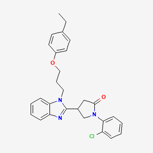 molecular formula C28H28ClN3O2 B11407190 1-(2-chlorophenyl)-4-{1-[3-(4-ethylphenoxy)propyl]-1H-benzimidazol-2-yl}pyrrolidin-2-one 