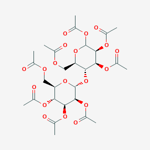 molecular formula C₂₈H₃₈O₁₉ B1140721 4-O-(2,3,4,6-四-O-乙酰基-α-D-甘露吡喃糖基)-D-甘露吡喃糖四乙酸酯 CAS No. 123809-59-6
