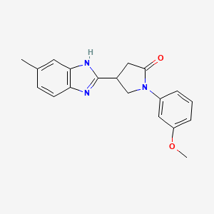 molecular formula C19H19N3O2 B11407219 1-(3-methoxyphenyl)-4-(5-methyl-1H-benzimidazol-2-yl)pyrrolidin-2-one 