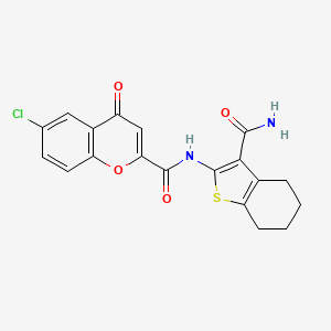 N-(3-carbamoyl-4,5,6,7-tetrahydro-1-benzothiophen-2-yl)-6-chloro-4-oxo-4H-chromene-2-carboxamide