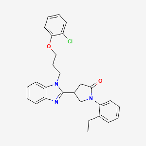 4-{1-[3-(2-chlorophenoxy)propyl]-1H-benzimidazol-2-yl}-1-(2-ethylphenyl)pyrrolidin-2-one