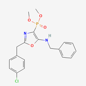 molecular formula C19H20ClN2O4P B11407252 Dimethyl [5-(benzylamino)-2-(4-chlorobenzyl)-1,3-oxazol-4-yl]phosphonate 