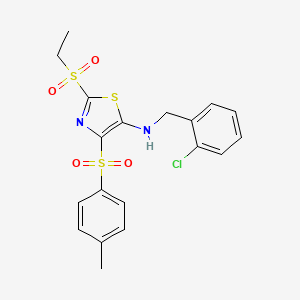 molecular formula C19H19ClN2O4S3 B11407257 N-(2-chlorobenzyl)-2-(ethylsulfonyl)-4-[(4-methylphenyl)sulfonyl]-1,3-thiazol-5-amine 