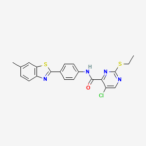 5-chloro-2-(ethylsulfanyl)-N-[4-(6-methyl-1,3-benzothiazol-2-yl)phenyl]pyrimidine-4-carboxamide