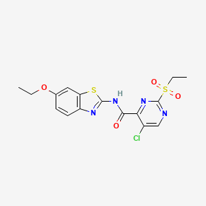 molecular formula C16H15ClN4O4S2 B11407271 5-chloro-N-(6-ethoxy-1,3-benzothiazol-2-yl)-2-(ethylsulfonyl)pyrimidine-4-carboxamide 