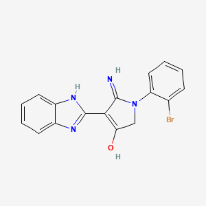 molecular formula C17H13BrN4O B11407276 5-Amino-4-(1H-1,3-benzodiazol-2-YL)-1-(2-bromophenyl)-2,3-dihydro-1H-pyrrol-3-one 