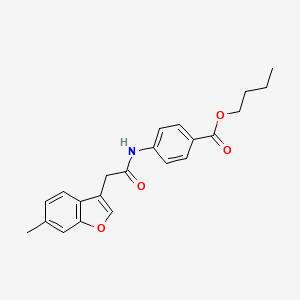 molecular formula C22H23NO4 B11407284 Butyl 4-{[(6-methyl-1-benzofuran-3-yl)acetyl]amino}benzoate 