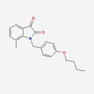 molecular formula C20H21NO3 B11407297 1-(4-butoxybenzyl)-7-methyl-1H-indole-2,3-dione 